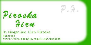 piroska hirn business card